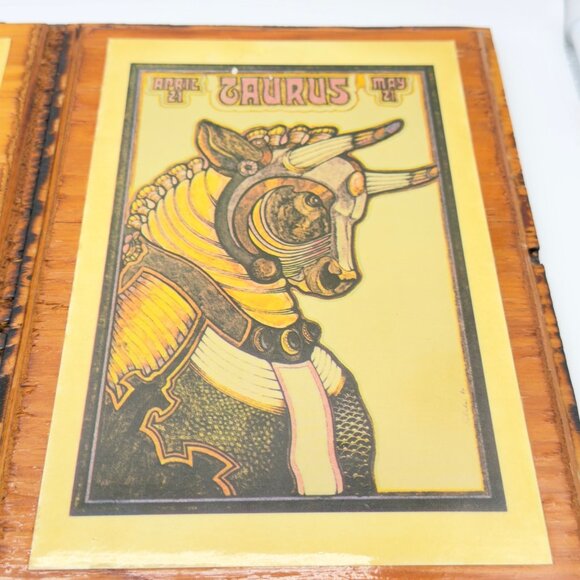 Lot of 6 Vintage Zodiac 1969 David Palladini Wooden Wall Art Print Hippie Rustic - Picture 4 of 16